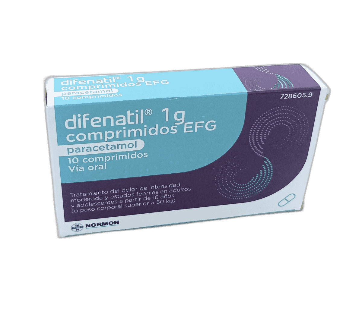Imagen de DIFENATIL 1 g 10 COMPRIMIDOS