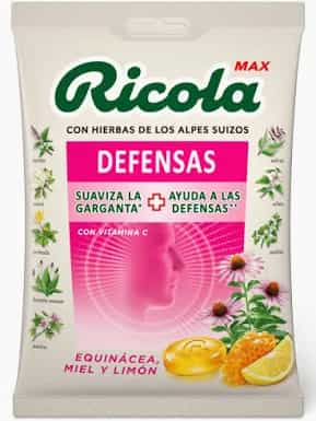 Imagen de Ricola Max Caramelos Bolsa 70 Gr Sabor Equinacea Miel Y Limón