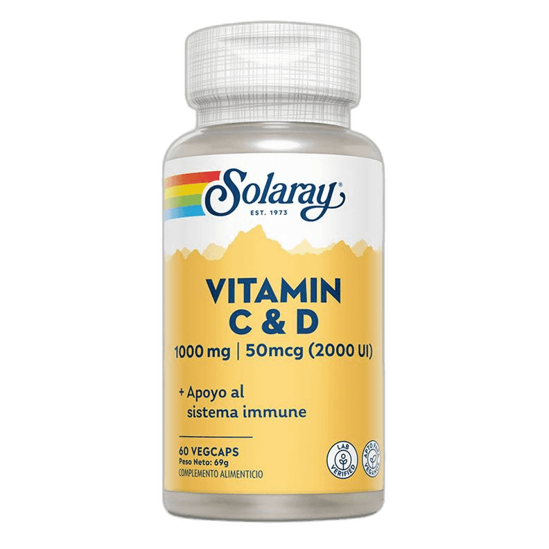 Imagen de VITAMINA C + D SOLARAY 60 VEGCAPS
