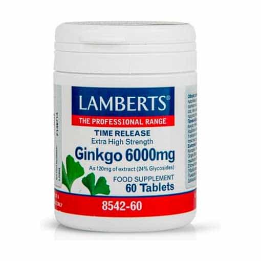 Imagen de GINKGO BILOBA 6000MG LAMBERTS 60 TABLETAS