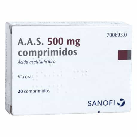 Imagen de AAS 500 MG 20 COMPRIMIDOS