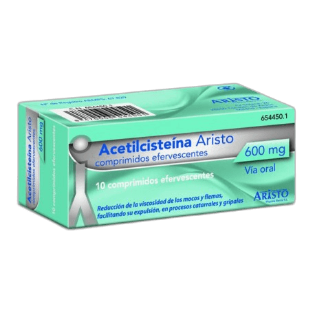 Imagen de ACETILCISTEINA ARISTO 600 mg 10 COMPRIMIDOS EFERVESCENTES