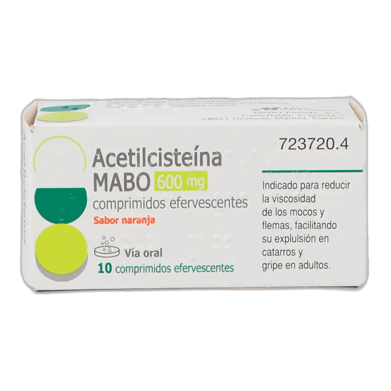 Imagen de ACETILCISTEINA MABO 600 mg 10 COMPRIMIDOS EFERVESCENTES (SABOR NARANJA)