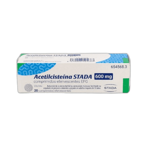 Imagen de ACETILCISTEINA STADA EFG 600 mg 20 COMPRIMIDOS EFERVESCENTES (TUBO)