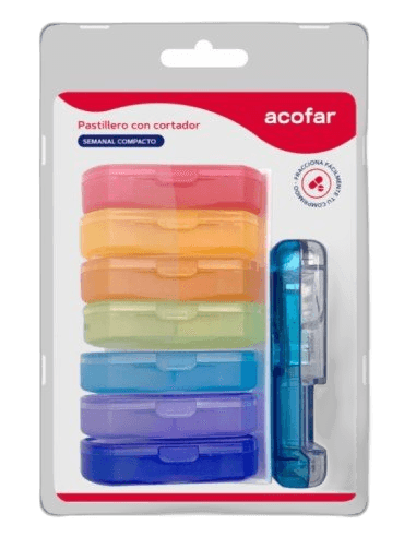 Imagen de ACOFAR PASTILLERO SEMANAL CON CORTADOR COMPACTO