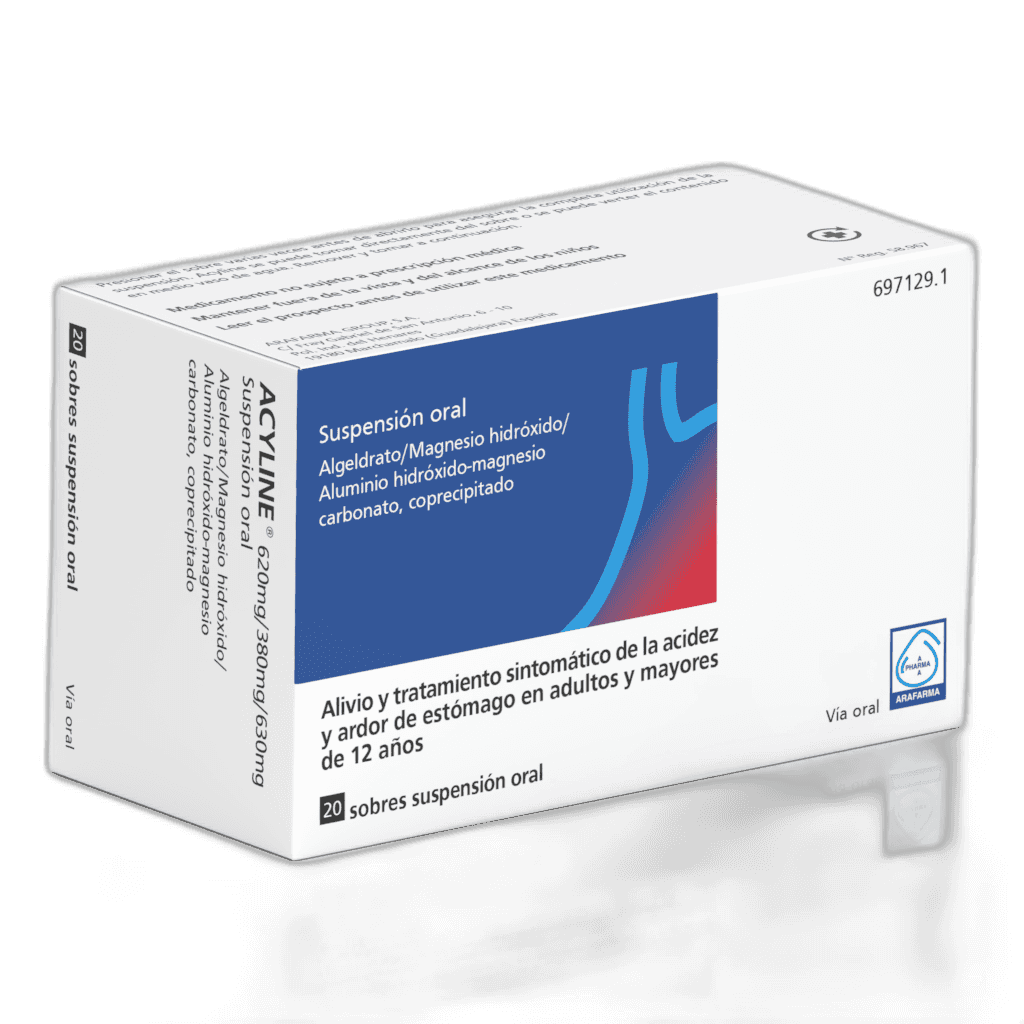 Imagen de ACYLINE 620 mg/380 mg/630 mg 20 SOBRES SUSPENSION ORAL 10 ml