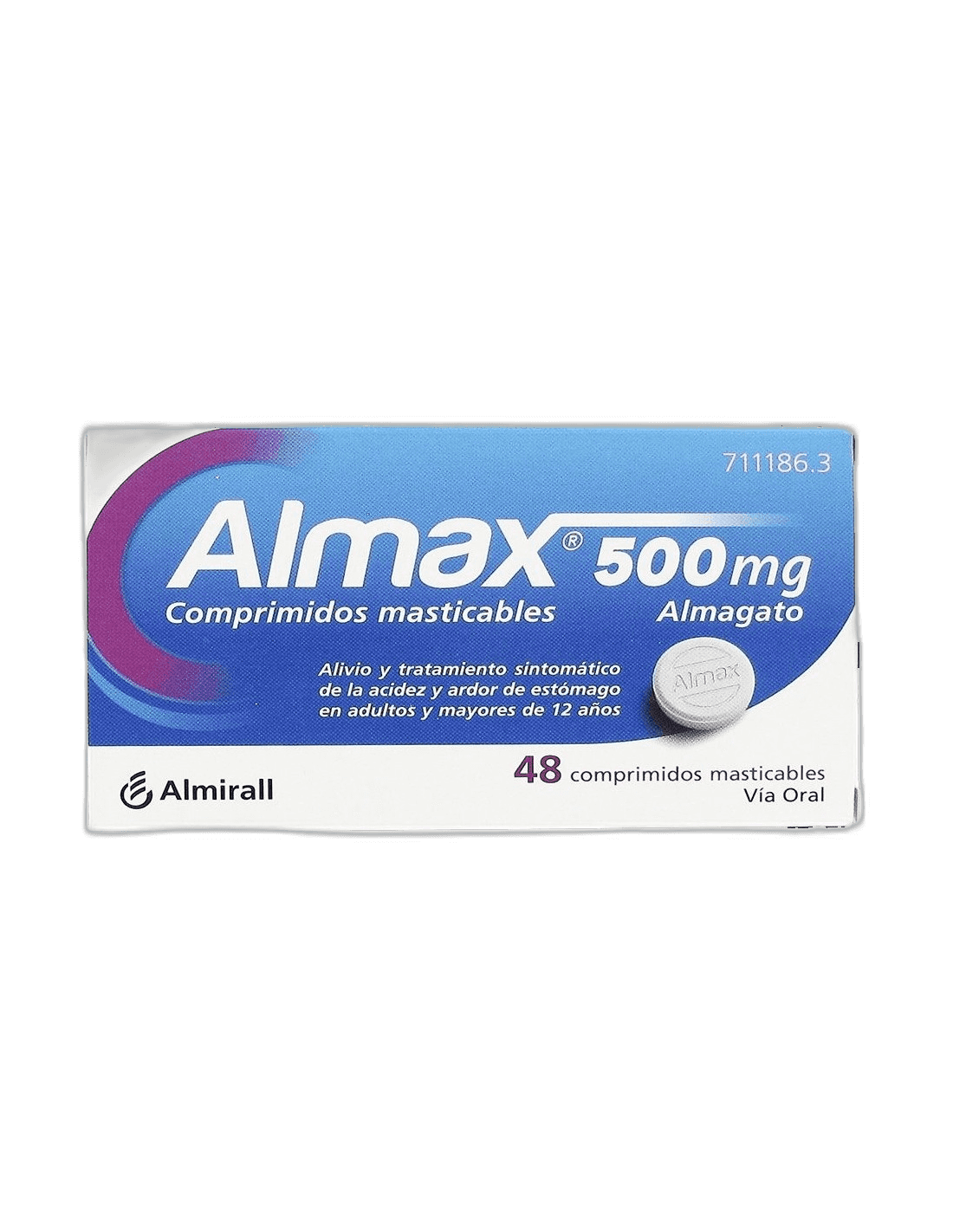 Imagen de ALMAX 500 mg 48 COMPRIMIDOS MASTICABLES