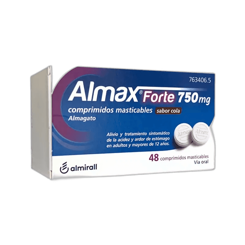 Imagen de ALMAX FORTE 750 mg 48 COMPRIMIDOS MASTICABLES SABOR COLA