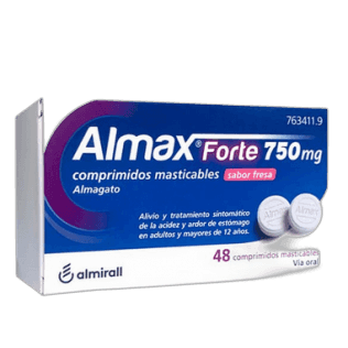 Imagen de ALMAX FORTE 750 mg 48 COMPRIMIDOS MASTICABLES SABOR FRESA