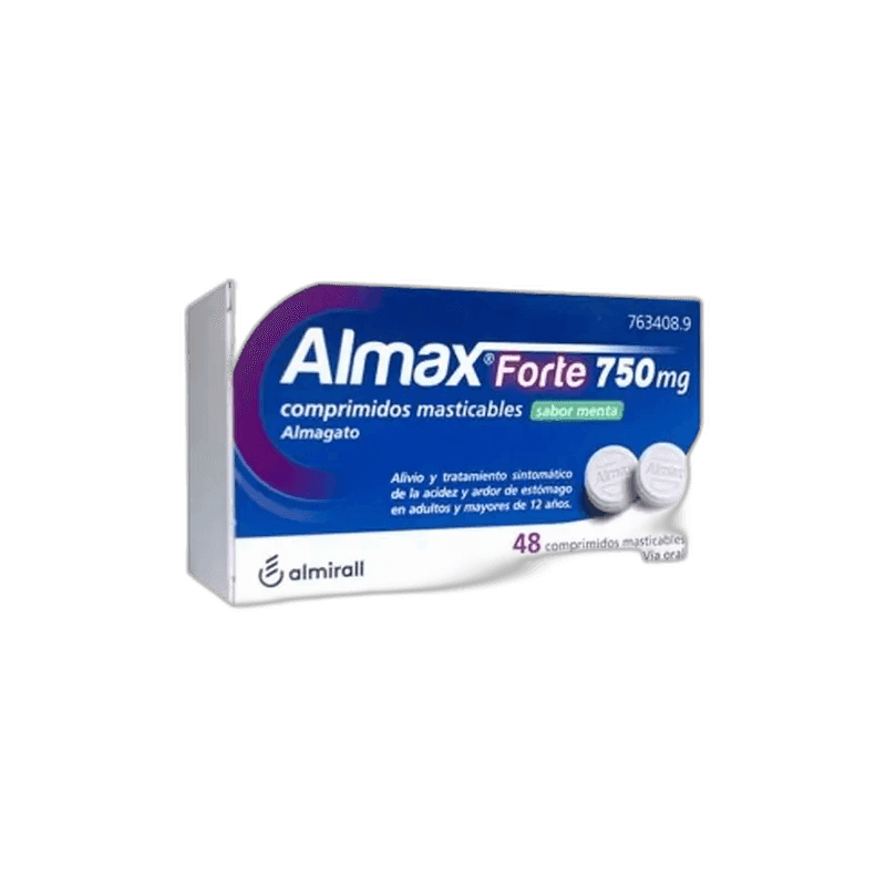 Imagen de ALMAX FORTE 750 mg 48 COMPRIMIDOS MASTICABLES SABOR MENTA