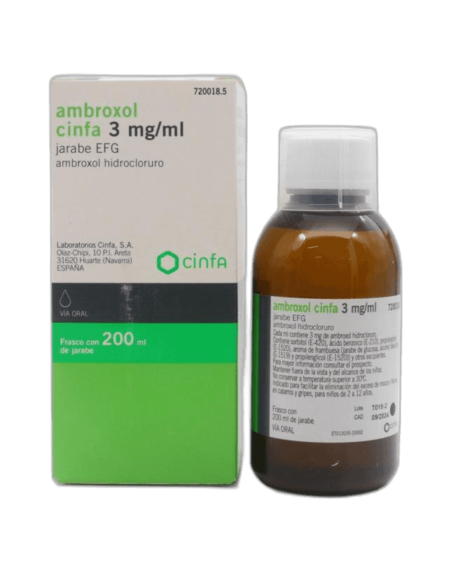 Imagen de AMBROXOL CINFA EFG 3 mg/ml JARABE 1 FRASCO 200 ml (PET)