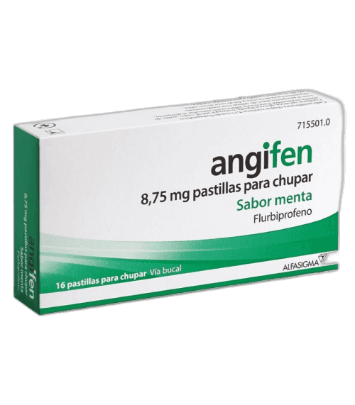 Imagen de ANGIFEN 8,75 mg 16 PASTILLAS PARA CHUPAR (SABOR MENTA)