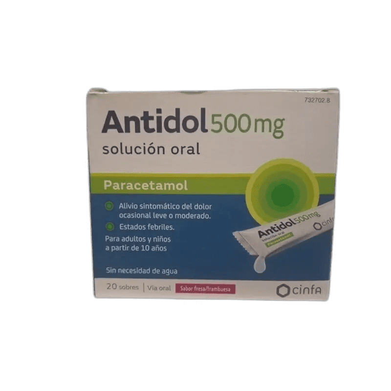 Imagen de ANTIDOL 500 mg 20 SOBRES SOLUCION ORAL 5 ml