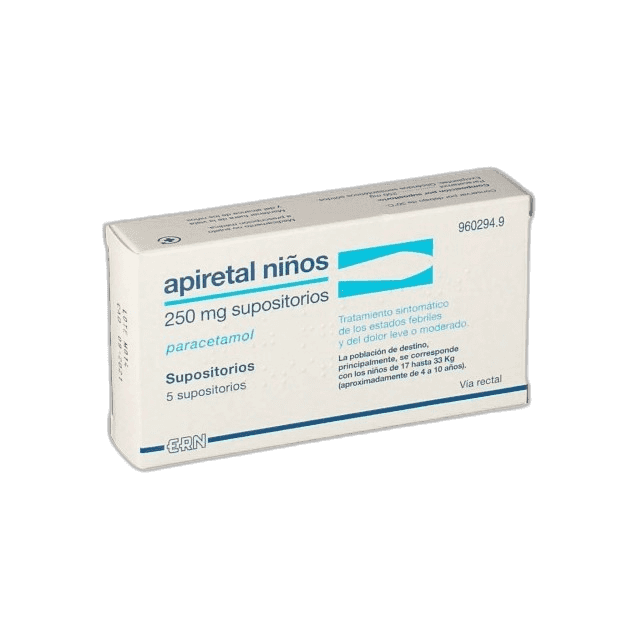 Imagen de APIRETAL NIÑOS 250 mg 5 SUPOSITORIOS