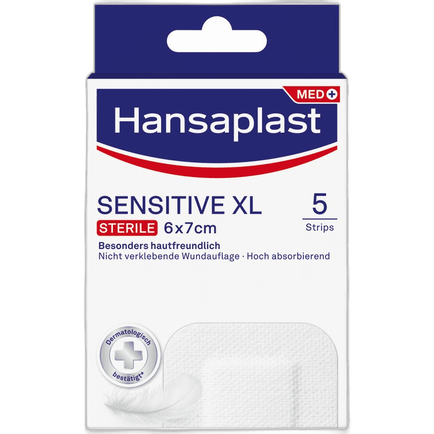 Imagen de APOSITO ESTERIL HANSAPLAST SENSITIVE XL 5 UNIDADES 7 X 6 CM