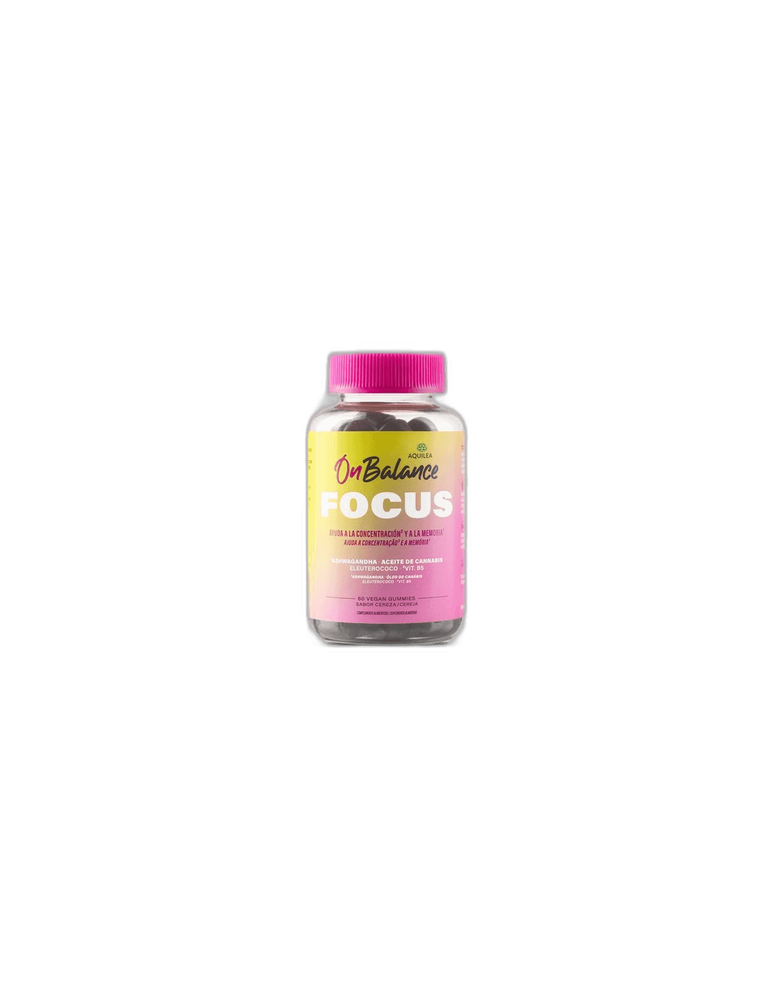 Imagen de AQUILEA ONBALANCE FOCUS 60 GOMINOLAS SABOR CEREZA