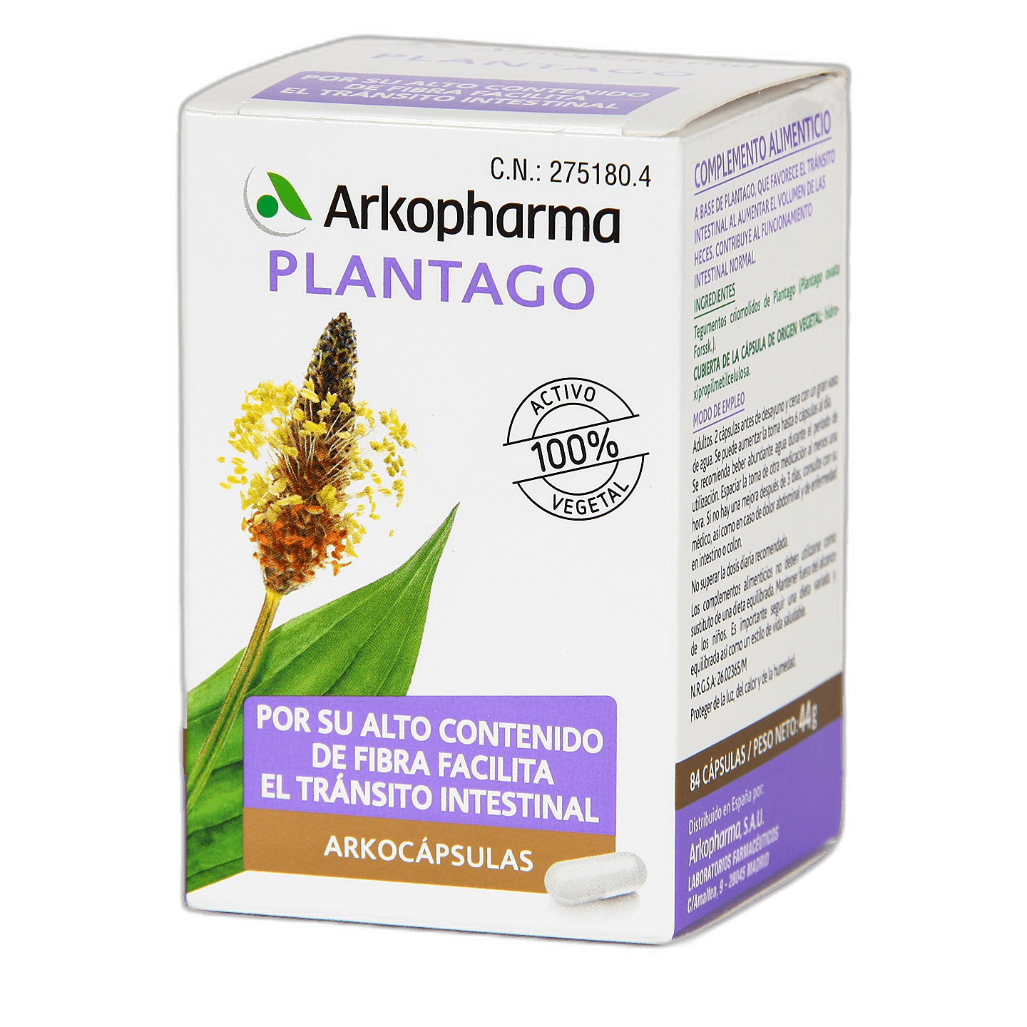 Imagen de ARKOCAPSULAS PLANTAGO (MUCIVITAL)84 CAPS