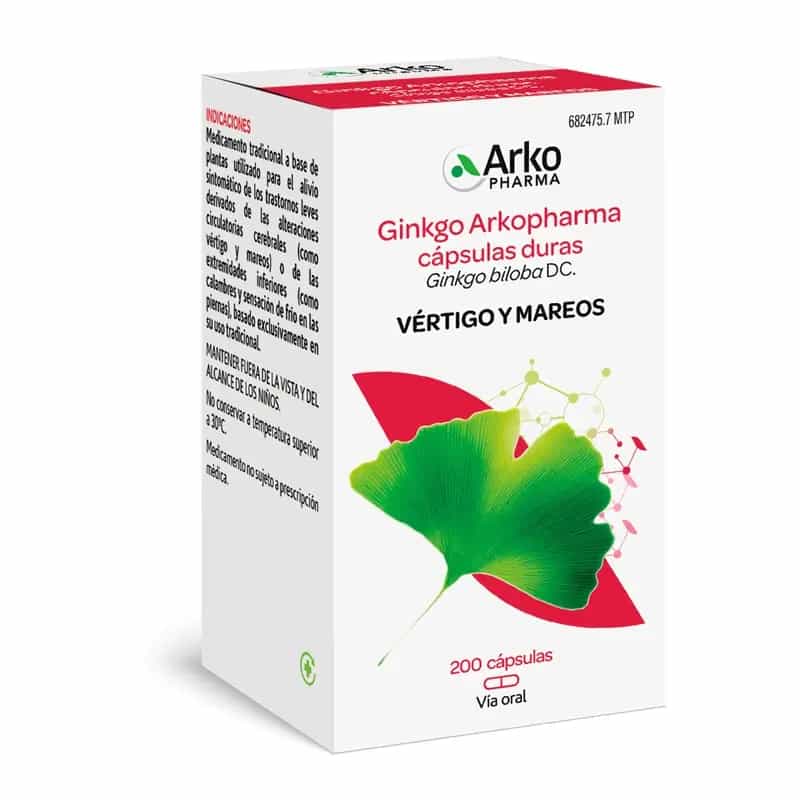 Imagen de ARKOCAPSULAS GINKGO BILOBA 180MG 200 CAPSULAS ARKOPHARMA