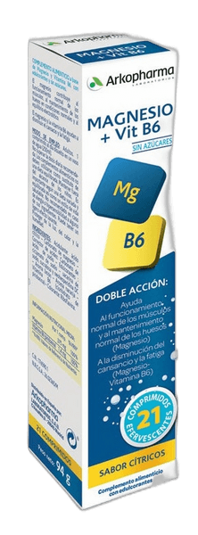Imagen de ARKOPHARMA MAGNESIO + VIT B6 2 ENVASES 21 COMPRIMIDOS EFERV