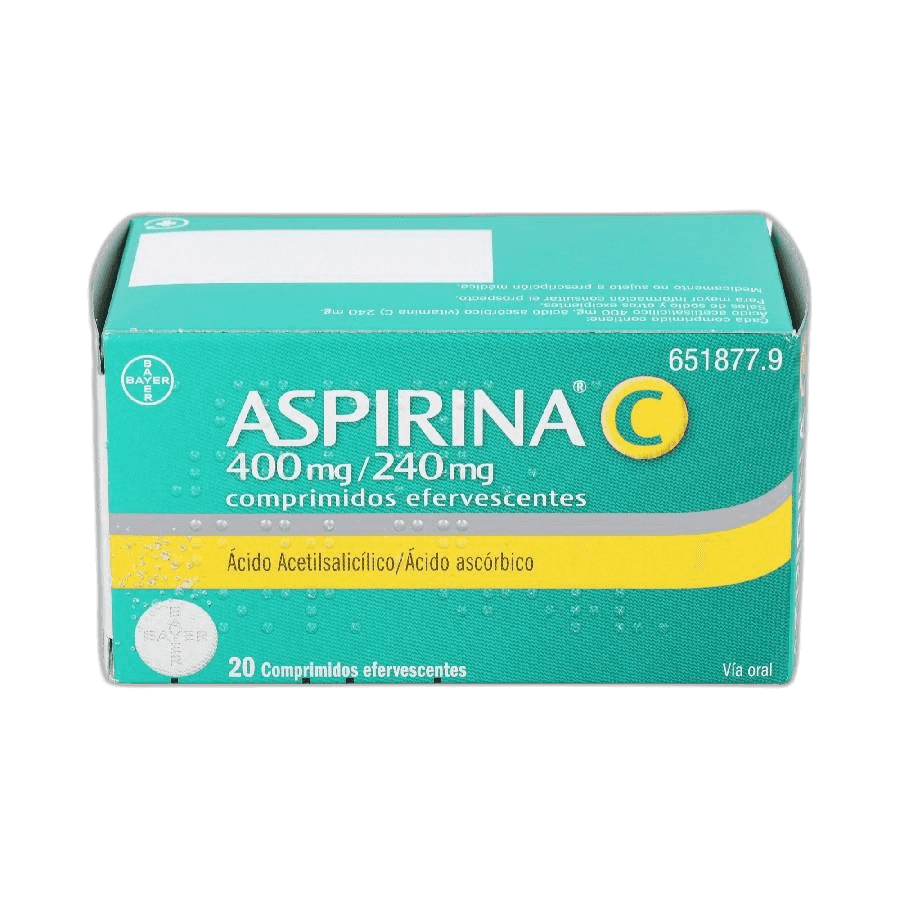 Imagen de ASPIRINA C 400 mg/240 mg 20 COMPRIMIDOS EFERVESCENTES