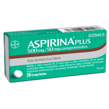 Imagen de ASPIRINA PLUS 500 mg/50 mg 20 COMPRIMIDOS