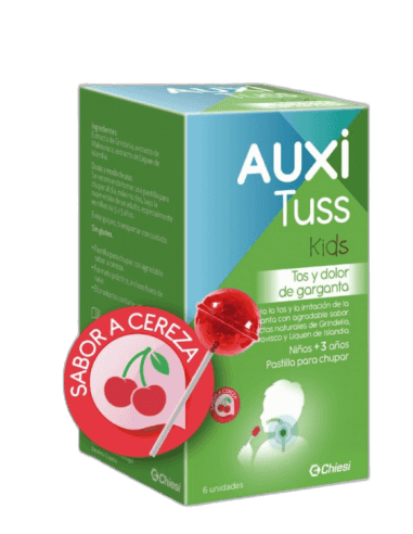 Imagen de AUXITUSS KIDS TOS Y DOLOR DE GARGANTA 6 PASTILLAS PARA CHUP