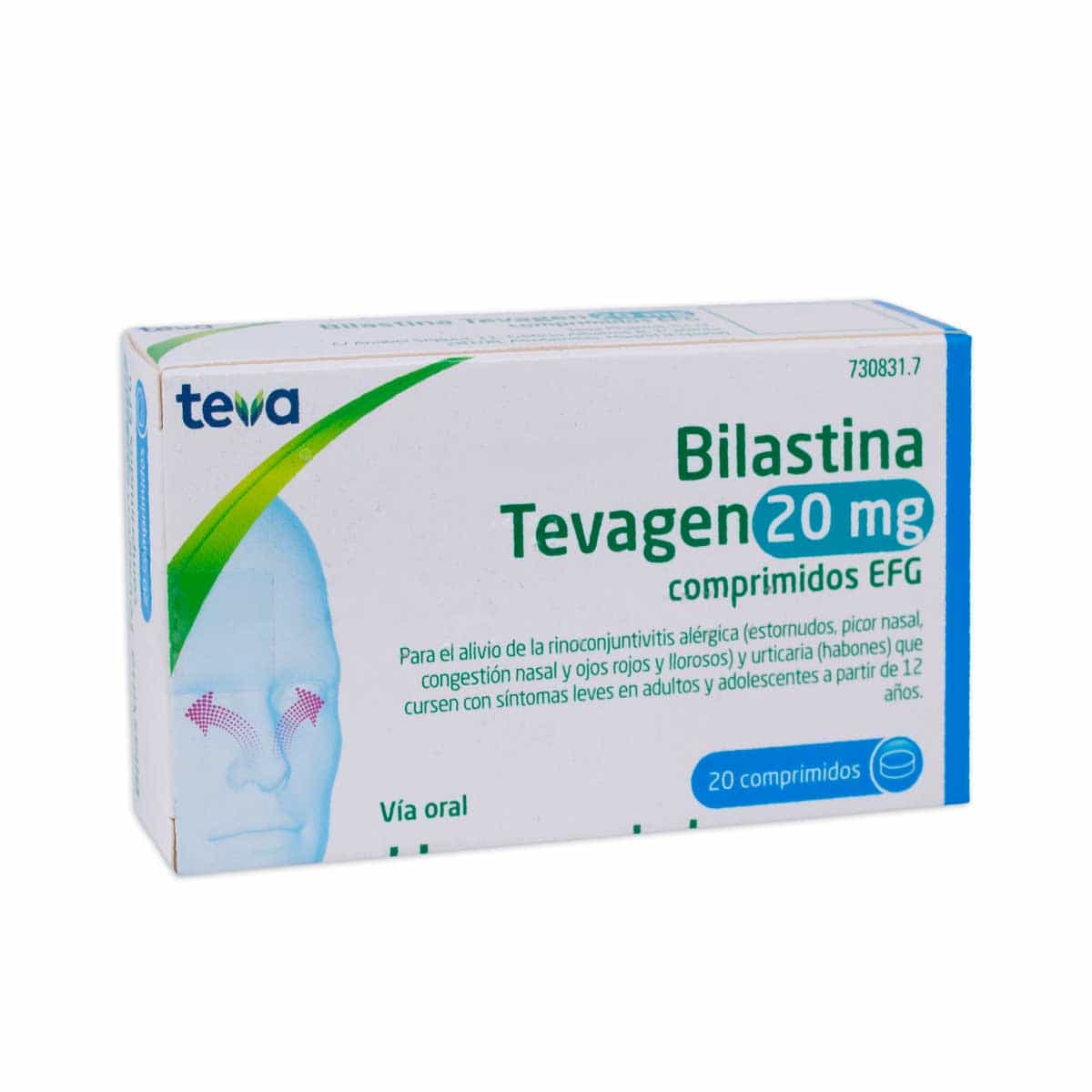 Imagen de Bilastina Tevagen 20 Mg 20 Comprimidos