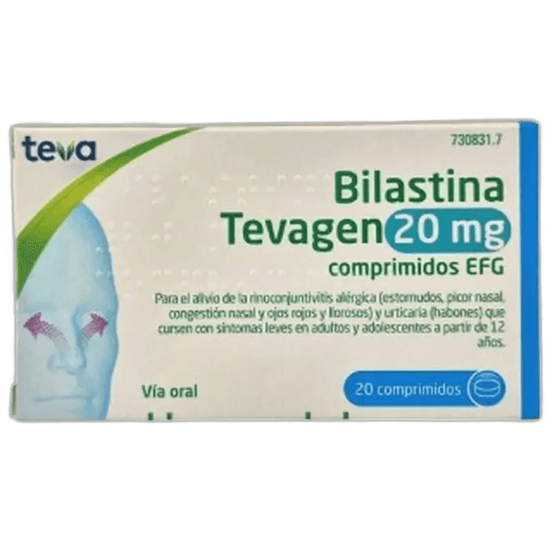 Imagen de BILASTINA TEVAGEN EFG 20 mg 20 COMPRIMIDOS (BLISTER OPA-Al-PVC-Al)