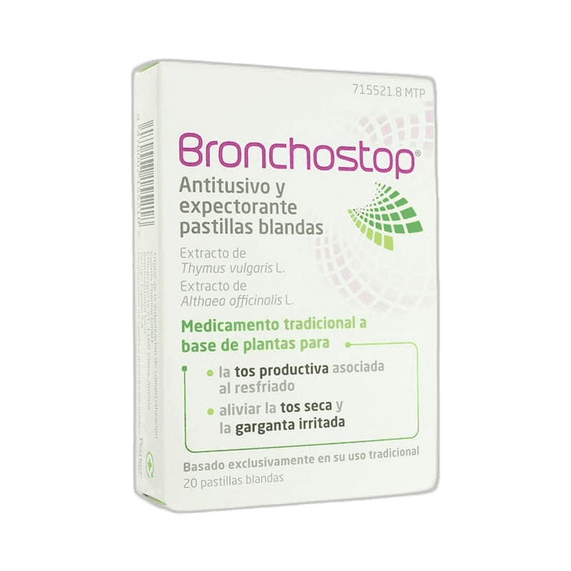 Imagen de BRONCHOSTOP ANTITUSIVO Y EXPECTORANTE 20 PASTILLAS BLANDAS