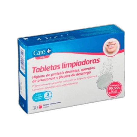 Imagen de CARE+ TABLETAS LIMPIADORAS 30 TABLETAS EFERVESCENTES