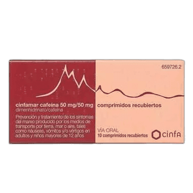 Imagen de CINFAMAR CAFEINA 50 mg/50 mg 10 COMPRIMIDOS RECUBIERTOS