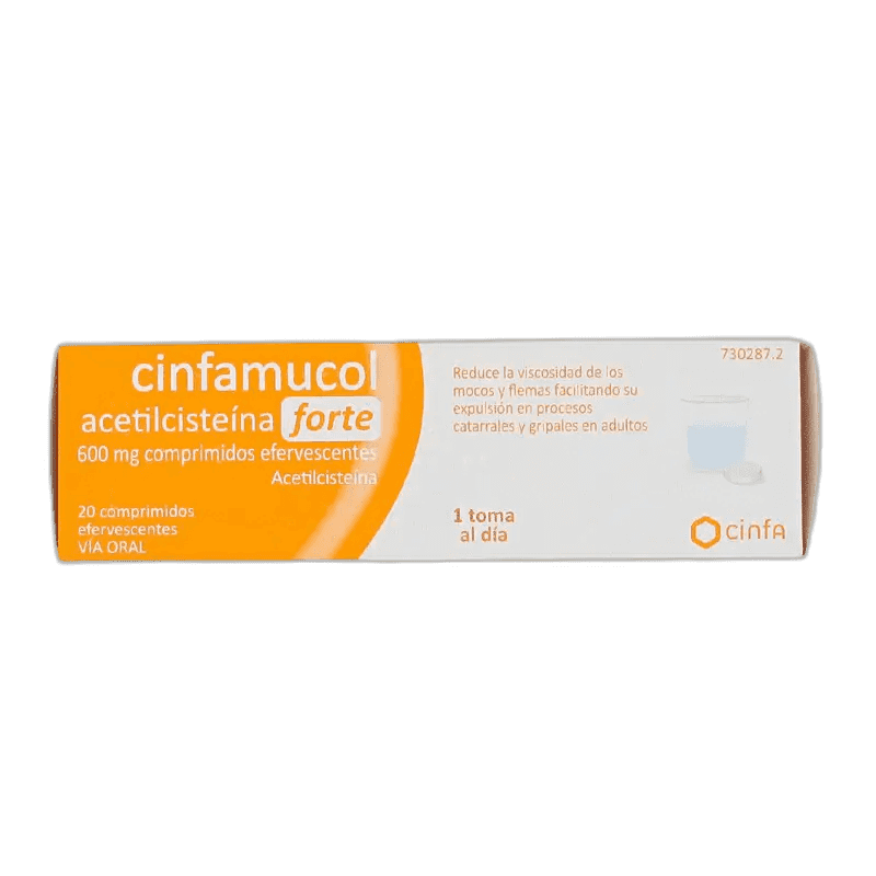 Imagen de CINFAMUCOL ACETILCISTEINA FORTE 600 mg 20 COMPRIMIDOS EFERVESCENTES