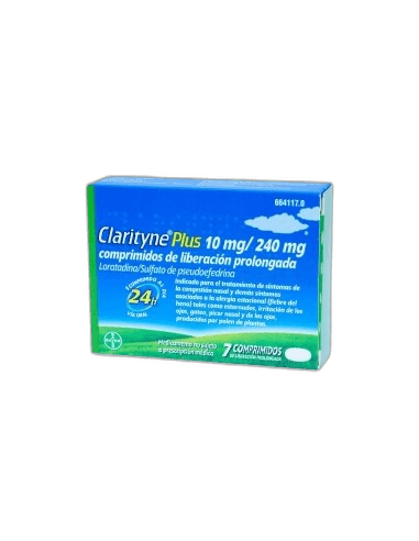 Imagen de CLARITYNE PLUS 10 mg/240 mg 7 COMPRIMIDOS LIBERACION PROLONGADA
