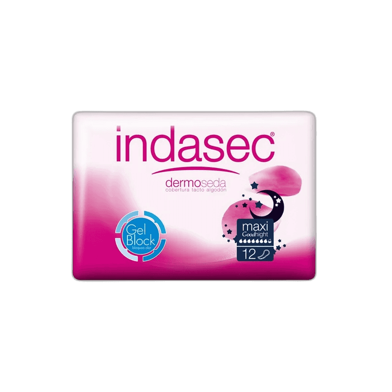 Imagen de COMPRESA PERDIDAS LEVES INDASEC DERMOSEDA MAXI NIGHT BOLSA 1