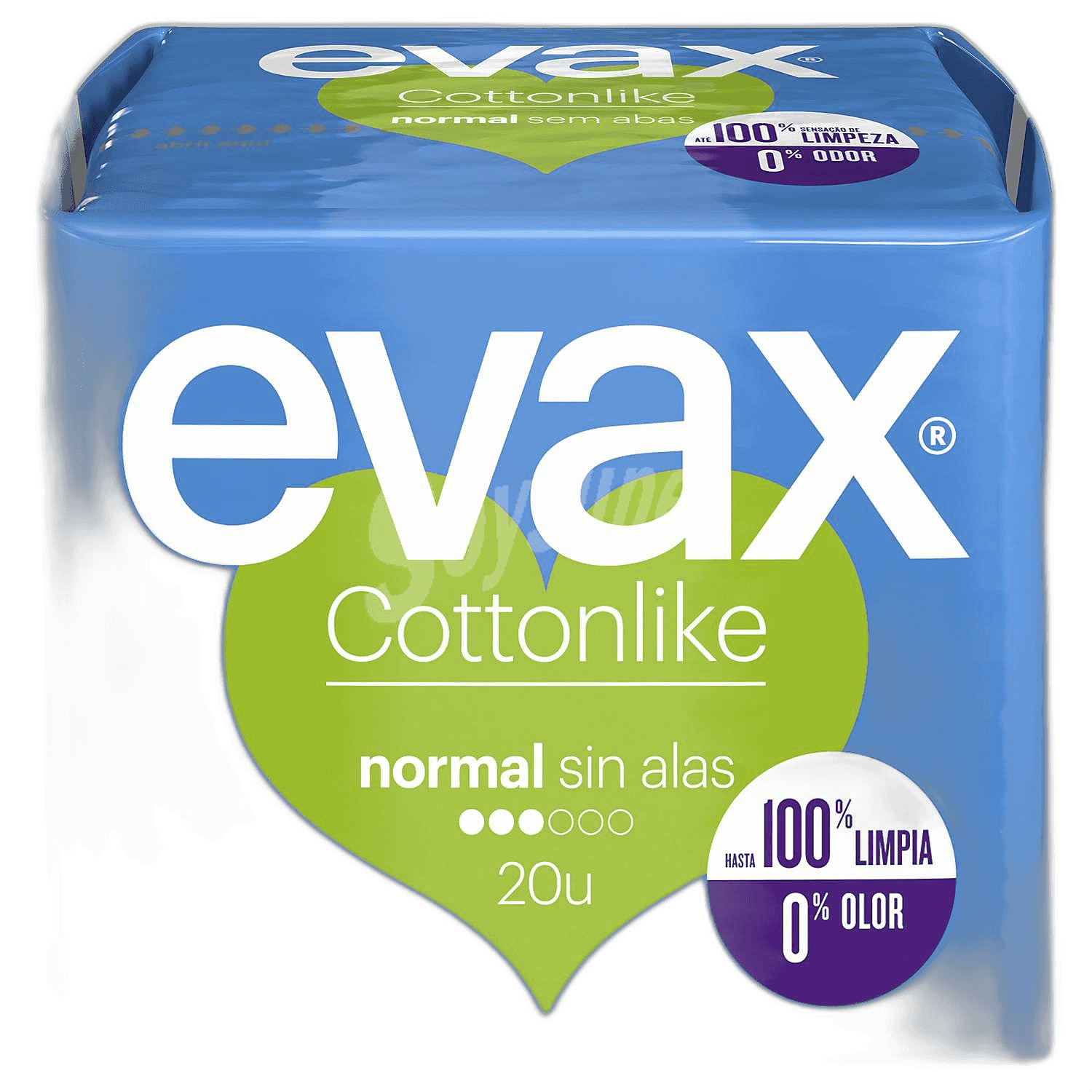 Imagen de COMPRESAS EVAX NORMAL SIN ALAS 20 U