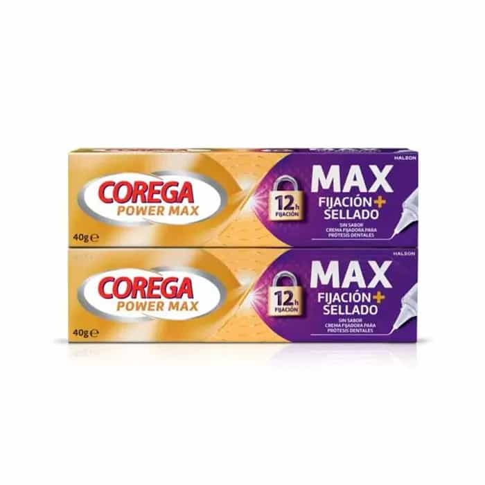 Imagen de Corega Max Fijación + Sellado Crema Adhesiva Dental Duplo 2X40 Gr