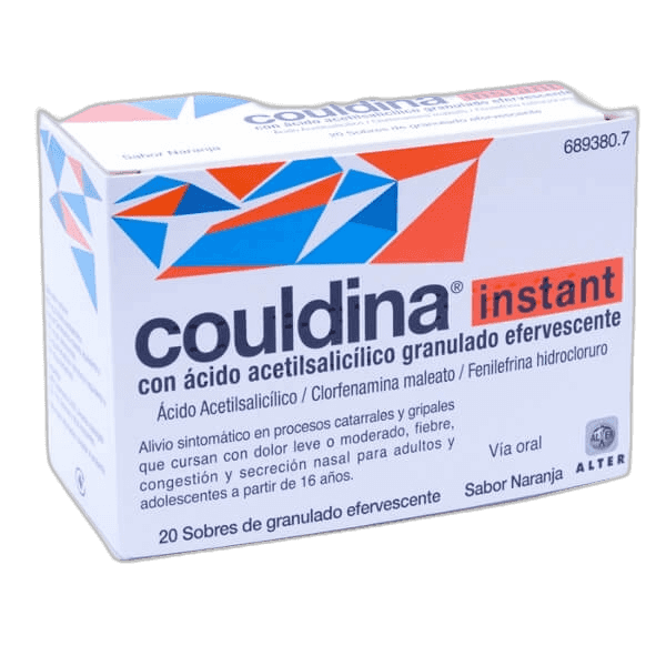 Imagen de COULDINA INSTANT CON ACIDO ACETILSALICILICO 20 SOBRES GRANULADO EFERVESCENTE