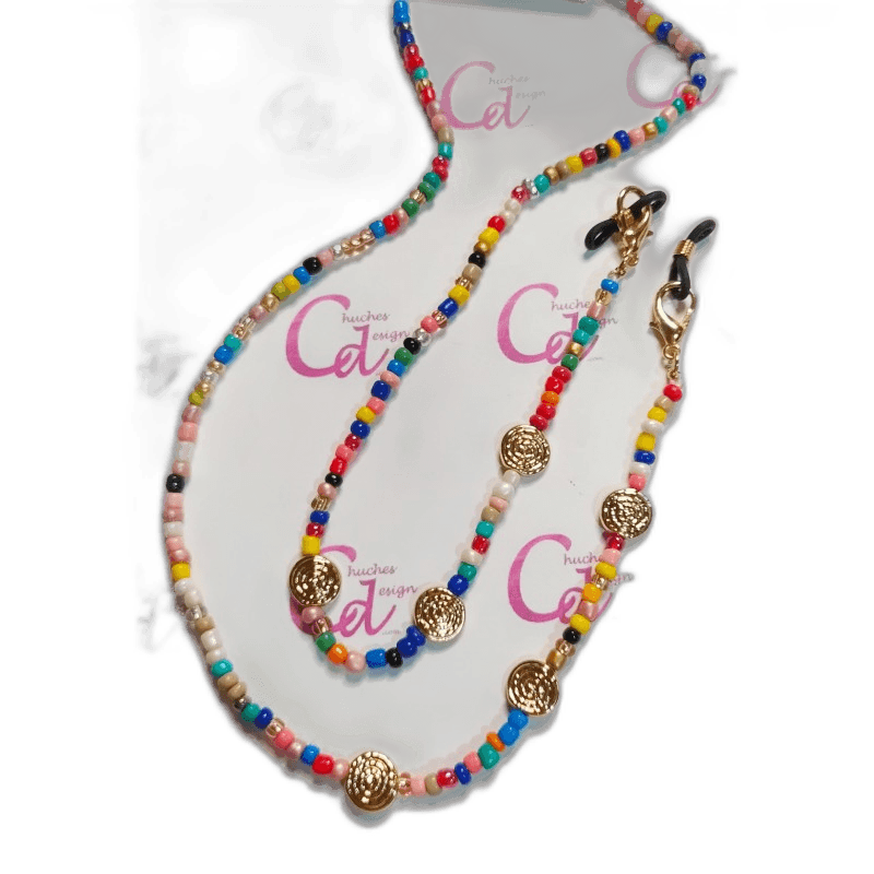 Imagen de CUELGA MASCARILLAS-GAFAS CORAL CADENA GRUESA