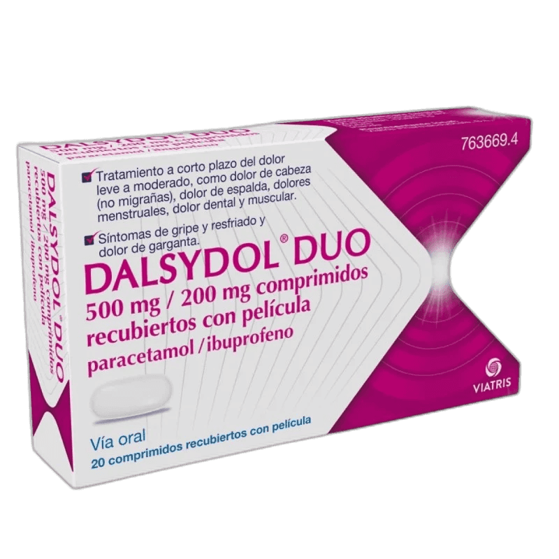 Imagen de DALSYDOL DUO 500 mg/200 mg 20 COMPRIMIDOS RECUBIERTOS