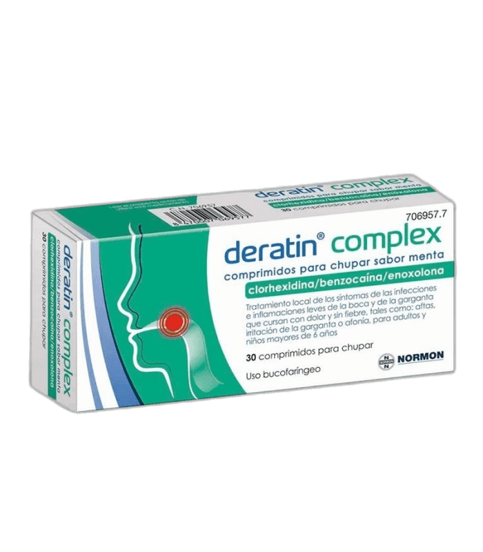 Imagen de DERATIN COMPLEX 30 COMPRIMIDOS PARA CHUPAR (SABOR MENTA)