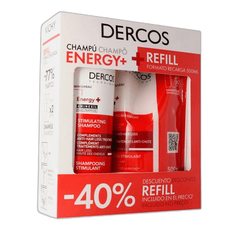 Imagen de DERCOS CHAMPU ENERGY 400 ML + REFILL 500 ML