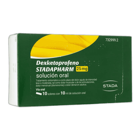 Imagen de DEXKETOPROFENO STADAPHARM EFG 25 mg 10 SOBRES SOLUCION ORAL 10 ml