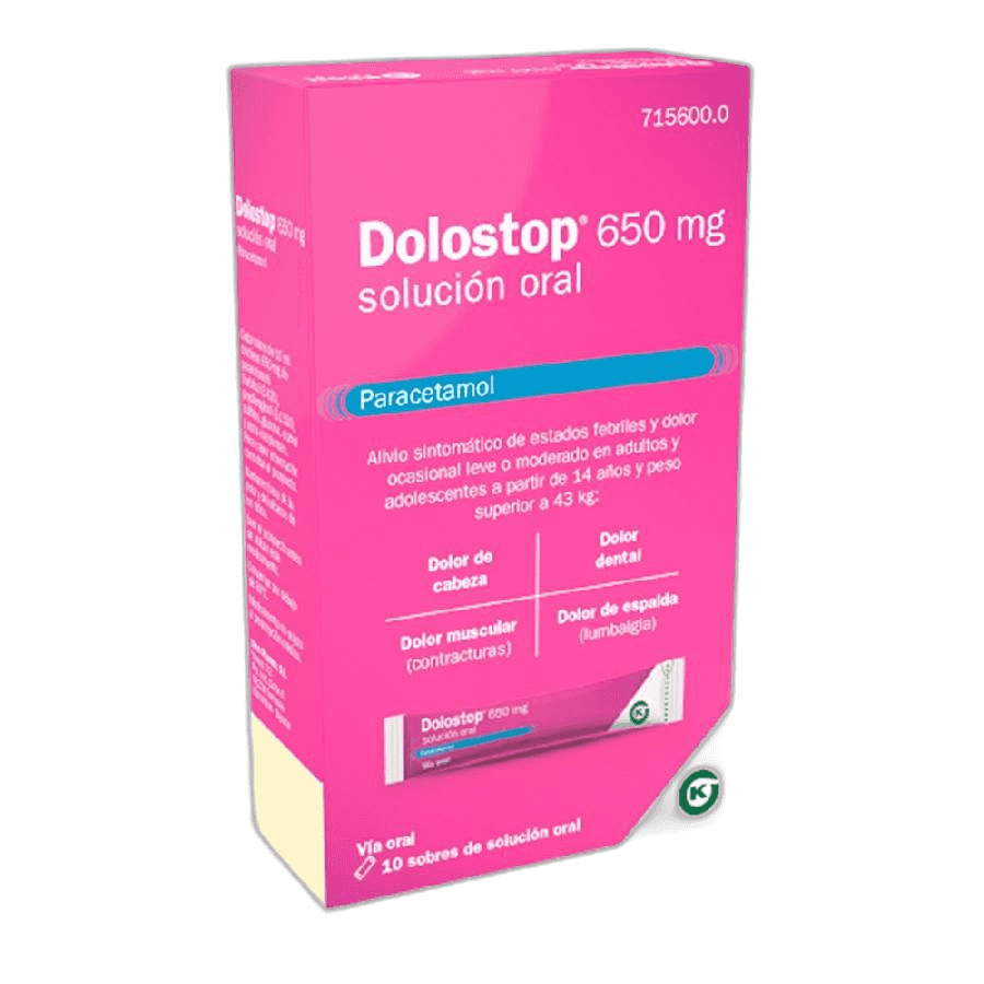 Imagen de DOLOSTOP 650 mg 10 SOBRES SOLUCION ORAL 10 ml