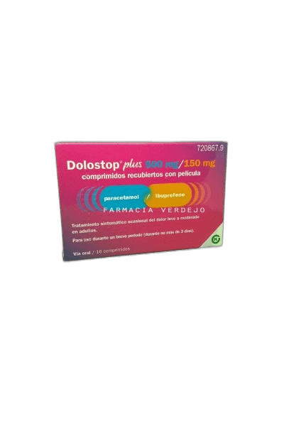 Imagen de DOLOSTOP PLUS 500 mg/150 mg 16 COMPRIMIDOS RECUBIERTOS