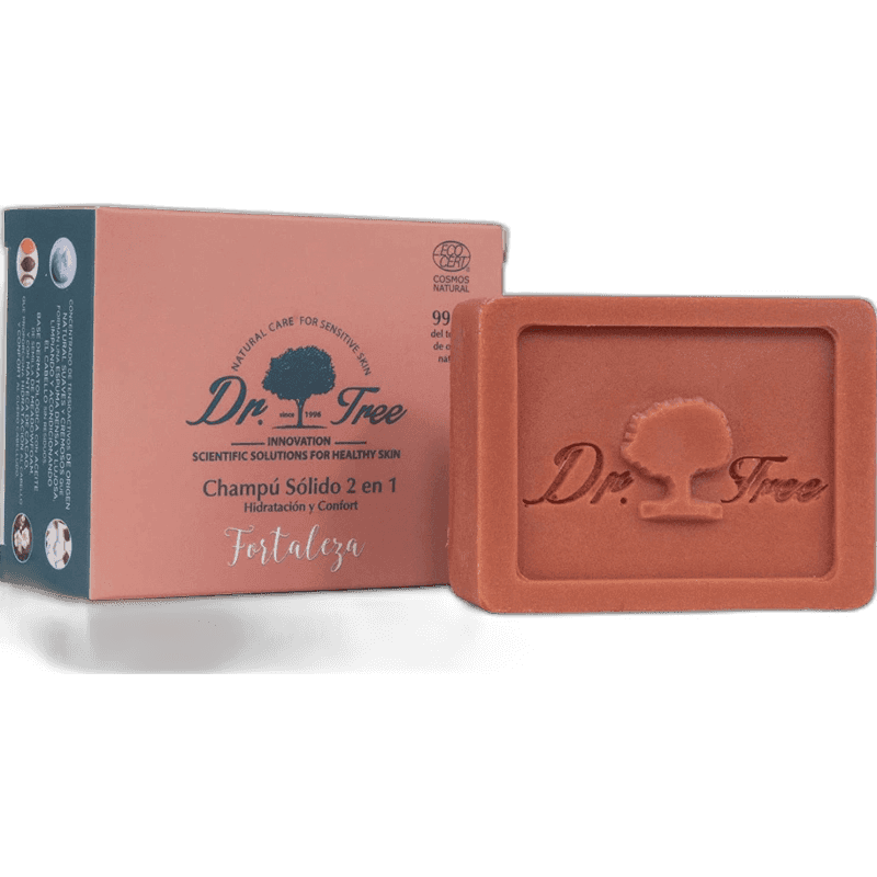 Imagen de DR. TREE CHAMPU SOLIDO 2 EN 1 FORTALEZA 1 ENVASE 75 G