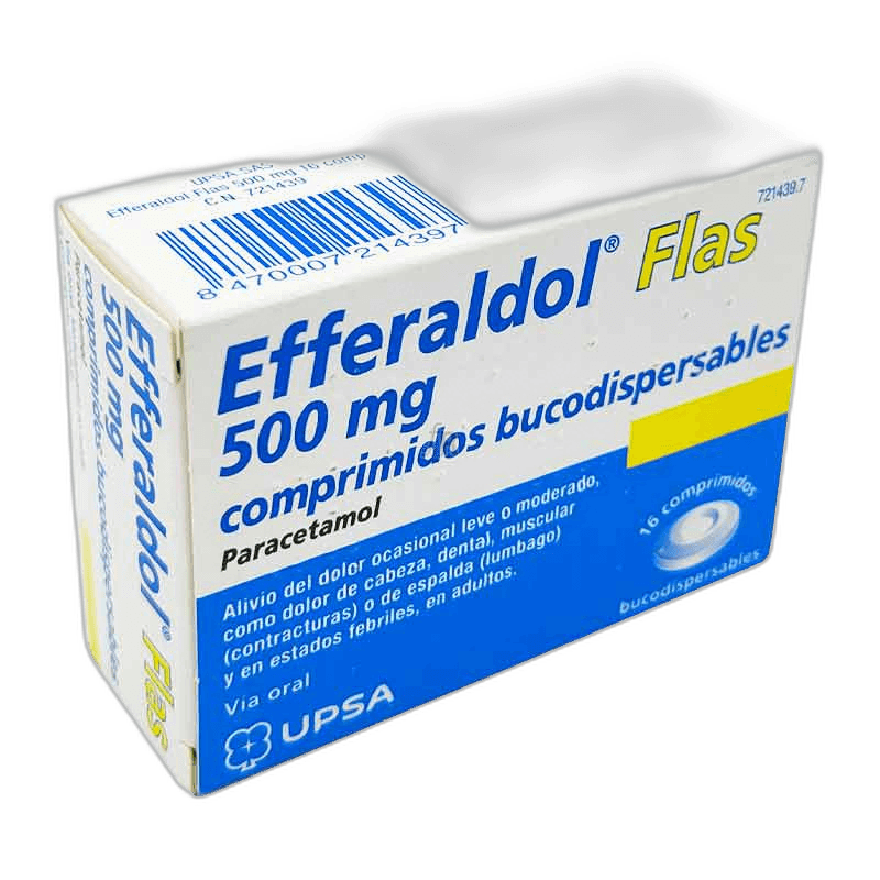 Imagen de EFFERALDOL FLAS 500 mg 16 COMPRIMIDOS BUCODISPERSABLES