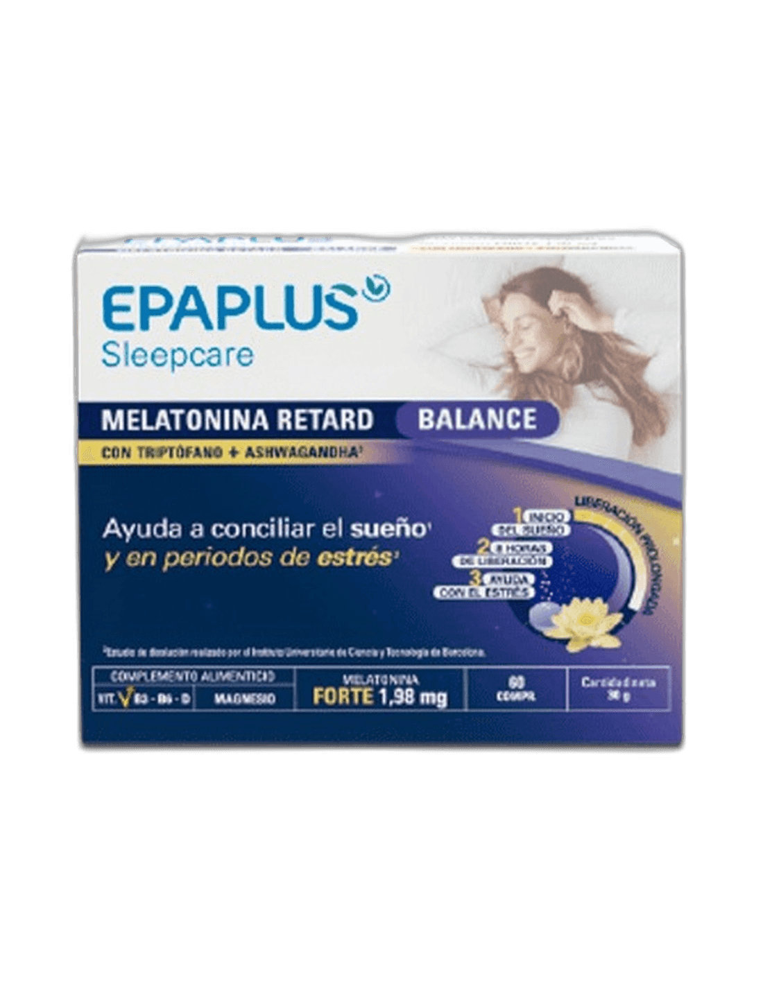 Imagen de EPAPLUS SLEEPCARE MELATONINA RETARD BALANCE 60 COMPRIMIDOS