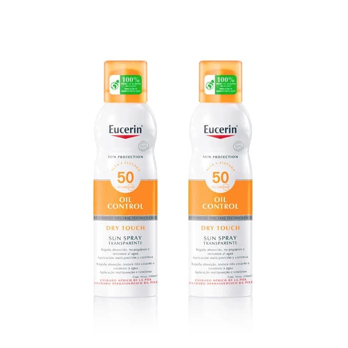 Imagen de Eucerin Duplo Oil Control Sun Spray Transparente Toque Seco Spf50+ 2x200 Ml
