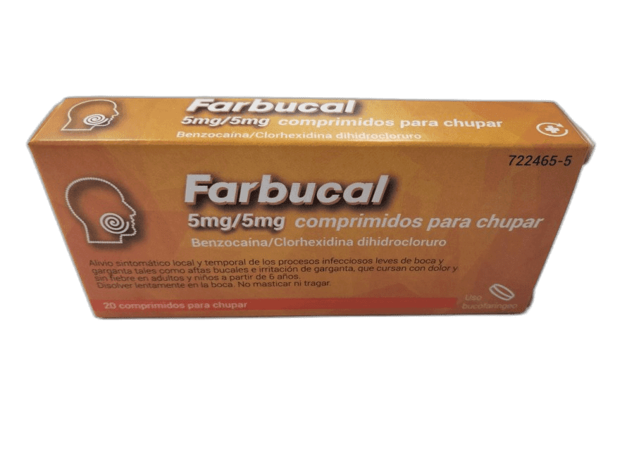 Imagen de FARBUCAL 5 mg/5 mg 20 COMPRIMIDOS PARA CHUPAR