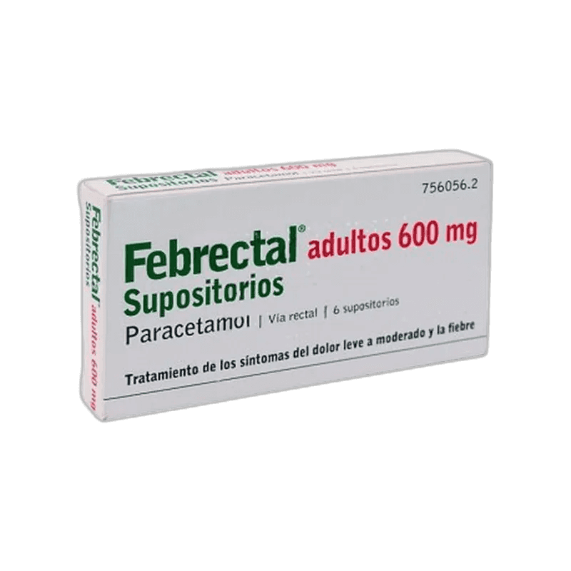 Imagen de FEBRECTAL ADULTOS 600 mg 6 SUPOSITORIOS
